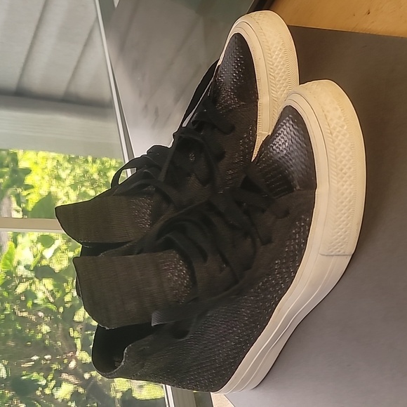 Converse Chuck Taylor x Nike Flyknit w/Lunarlon Charcoal High-Top Sneakers W 7.5 - Picture 5 of 14